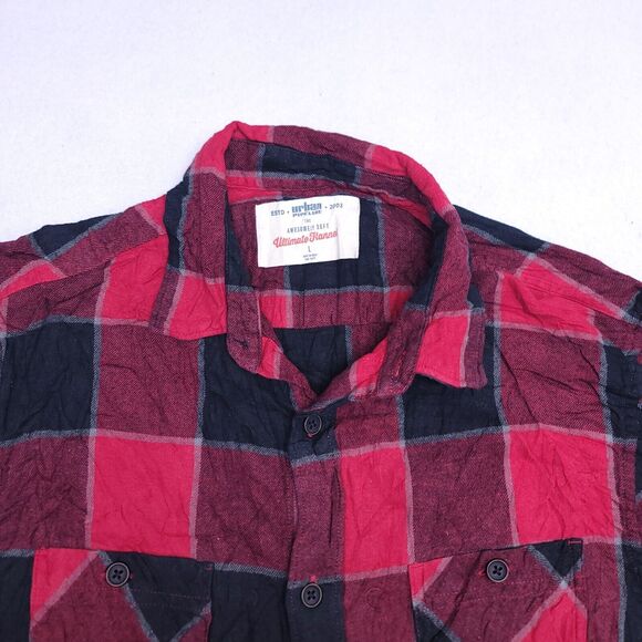 Urban Pipeline Buffalo Check Flannel Casual Button Up Shirt Mens Size L Red - Picture 1 of 10